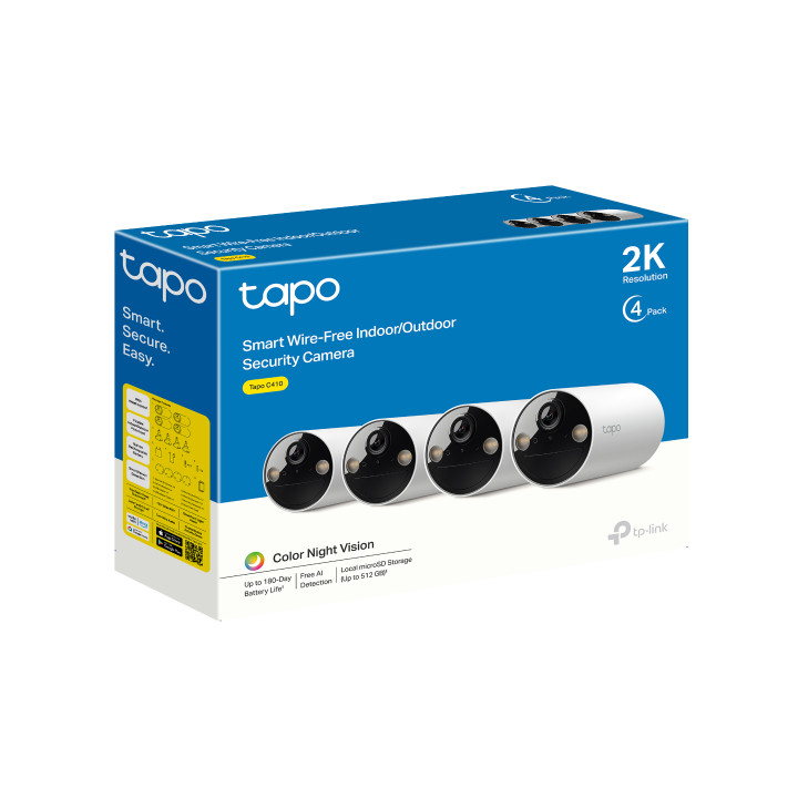 Интелигентна безжична охранителна камера TP-Link Tapo C410(4-pack), 2K QHD, AI Detection - 16