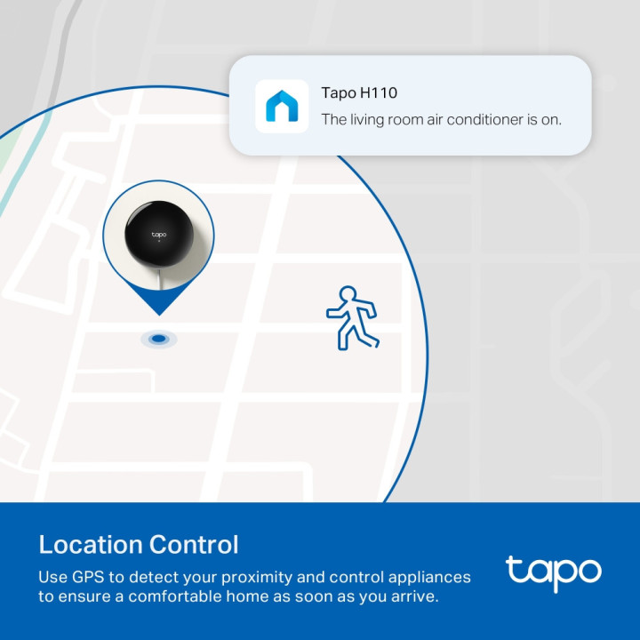 Интелигентен контролер IR и IoT Hub TP-Link Tapo H110 - управлява всички инфрачервени уреди в дома — климатици, телевизори, вент