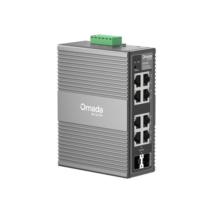Управляем комутатор TP-Link Omada IES208G, 8-портов Gigabit, DIN-rail монтаж, redundant DC захранване - 1