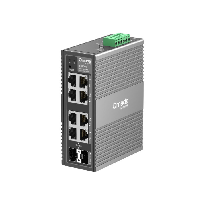 Управляем комутатор TP-Link Omada IES208G, 8-портов Gigabit, DIN-rail монтаж, redundant DC захранване - 2