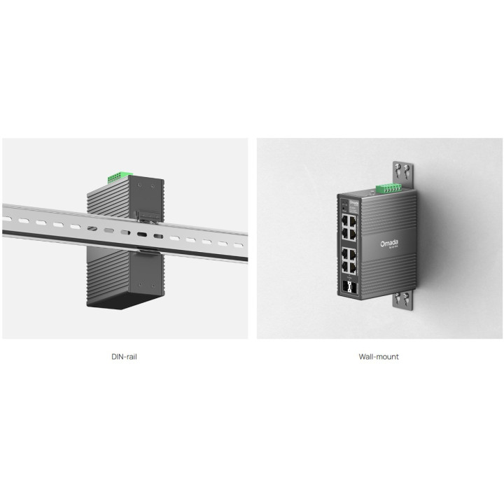 Управляем комутатор TP-Link Omada IES208G, 8-портов Gigabit, DIN-rail монтаж, redundant DC захранване - 11