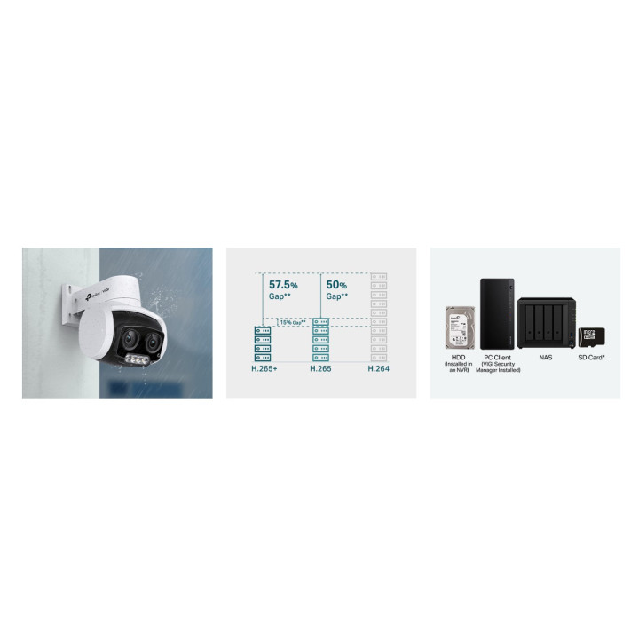 Мрежова камера TP-Link VIGI C540V, 4MP, панорамна, външна, пълноцветна - 10