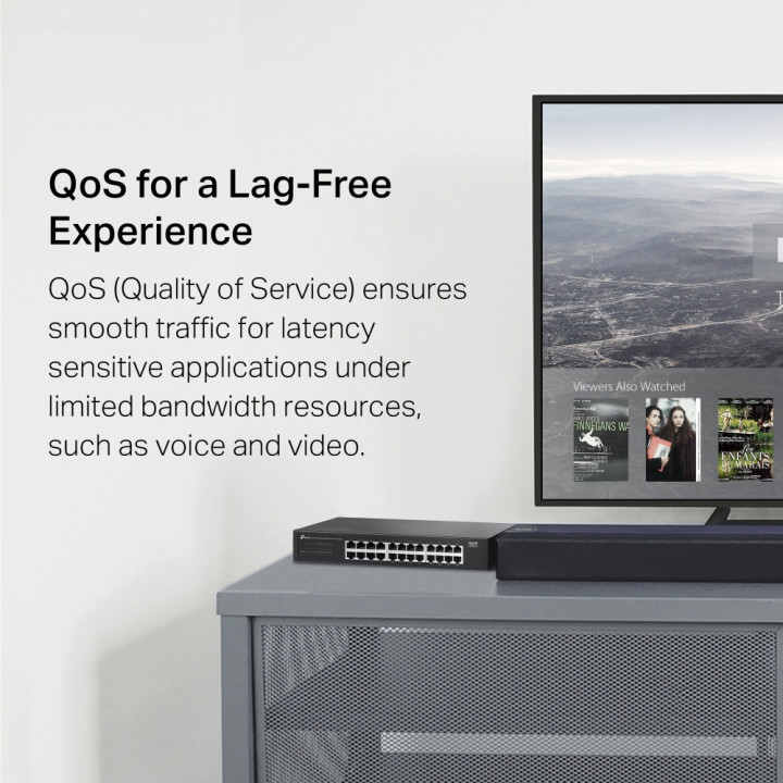 Мрежов комутатор TP-Link LS1024G, 24 порта Gigabit Ethernet - 8