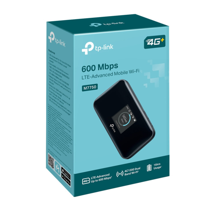 Мобилен рутер TP-LINK M7750, LTE-Advanced, Wi-Fi 600 Mbps - 9