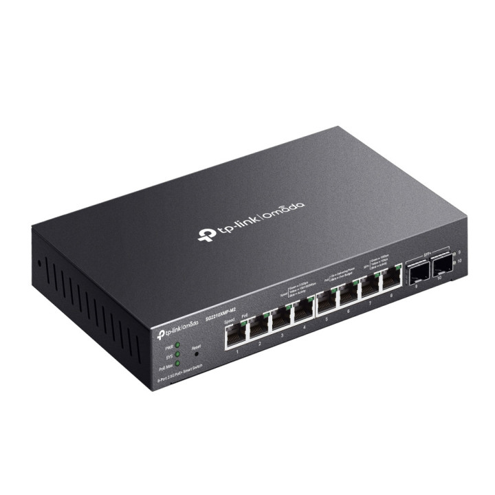 Интелигентен комутатор TP-Link Omada SG2210XMP-M2, 8 порта 2.5GBASE-T PoE+, 2 порта 10GE SFP+ - 4
