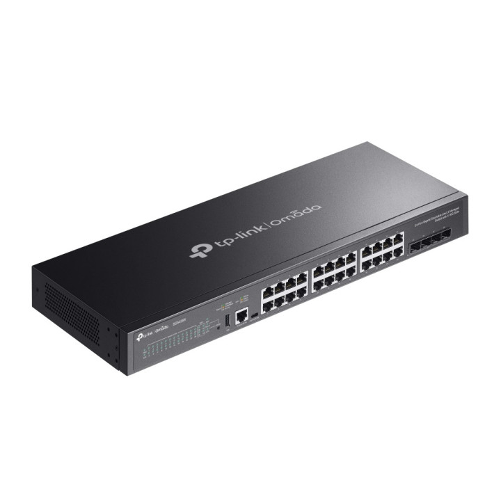 Мрежов комутатор TP-LINK Omada SG5428X, 24×1Gbps RJ45 + 4×10G SFP+, L3 управляем, 128Gbps - 6