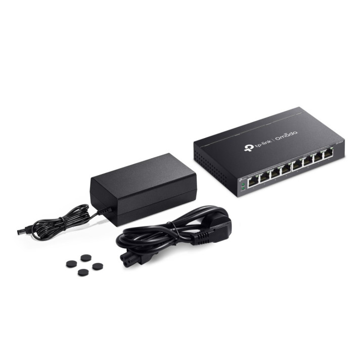 Комутатор TP-Link Omada DS108GP, 8 портa 10/100/1000 Mbps, PoE+, 16 Gbps - 3