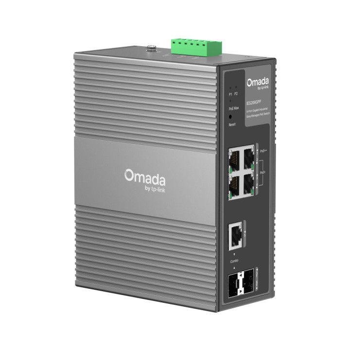 Индустриален управляем комутатор TP-Link Omada IES206GPP, 6 портов гигабитов, 3× PoE+ и 1× PoE++, DIN-rail монтаж - 3