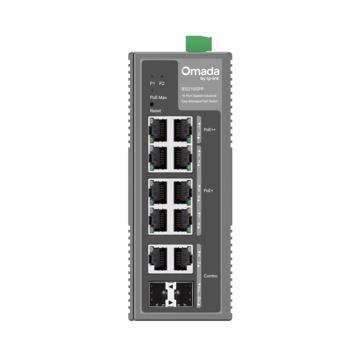 Мрежов комутатор TP-Link Omada IES210GPP, 10 портов Gigabit, 6 PoE+ и 2 PoE++ порта  - 2