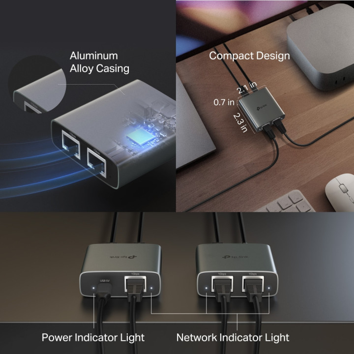 Ethernet сплитер TP-Link EH210, 1x2 Gigabit - 4