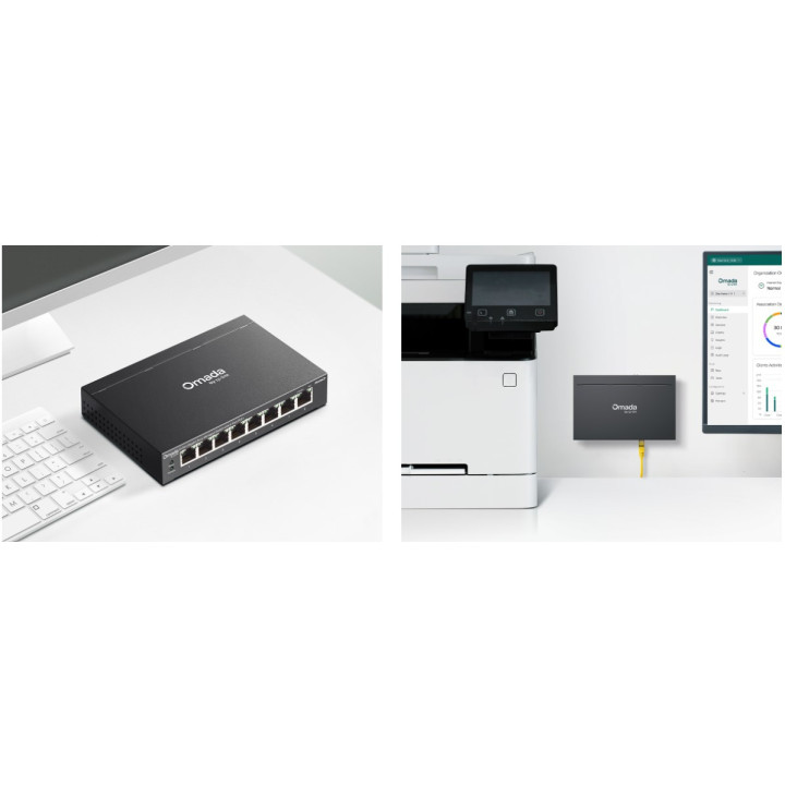 Мрежов комутатор TP-Link Omada ES208GP, 8× Gigabit PoE+ портa, Easy Managed - 7