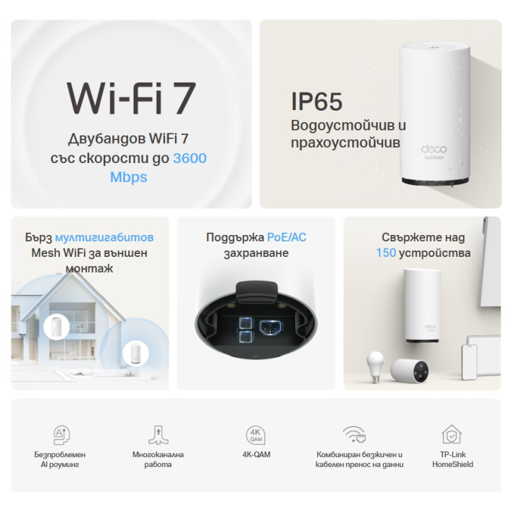 Wi-Fi 7 Mesh система TP-Link Deco BE25-Outdoor(1-pack), BE3600 - 2