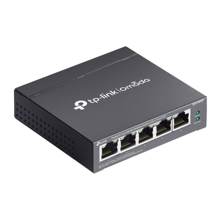 Мрежов комутатор TP-Link DS105GP, 5 портa 1000 Mbps с PoE+ - DS105GP - 6