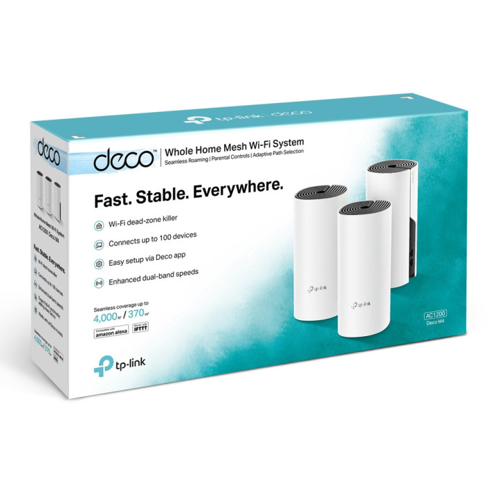 Безжична Wi-Fi система TP-Link Deco M4 AC1200, 3-pack - Deco M4(3-pack) - 3