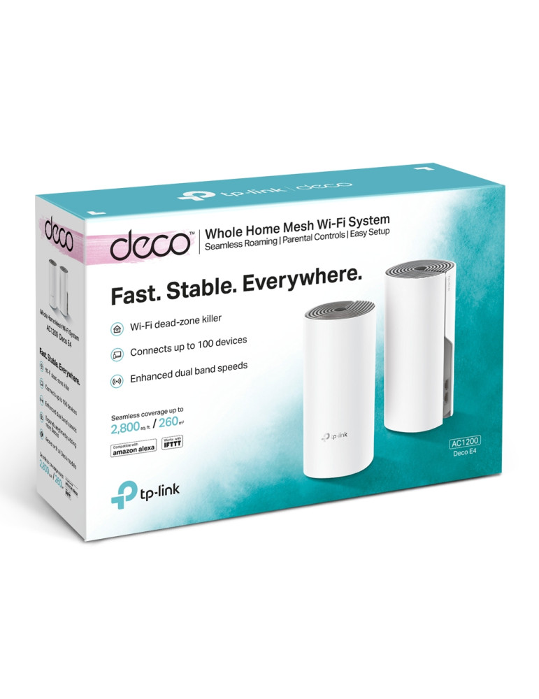 Безжична Mesh Wi-Fi система TP-Link Deco E4 AC1200, 2-pack - Deco E4(2-pack) - 3