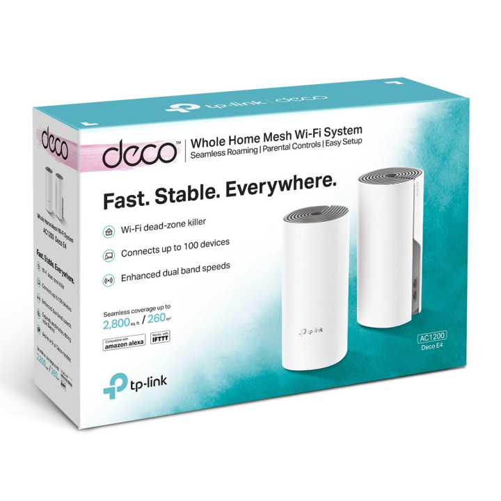 Безжична Mesh Wi-Fi система TP-Link Deco E4 AC1200, 2-pack - Deco E4(2-pack) - 3