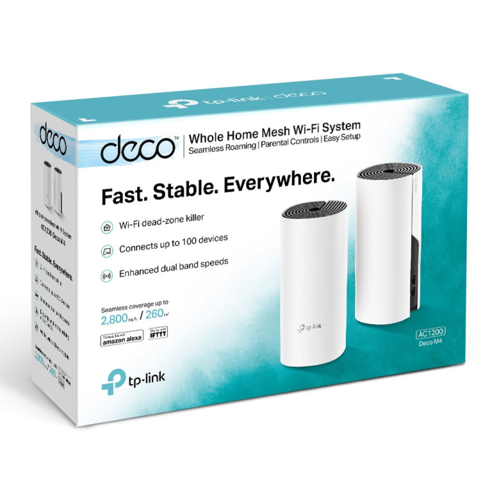 Безжична Wi-Fi система TP-Link Deco M4, AC1200, 2-pack - Deco M4(2-pack) - 4