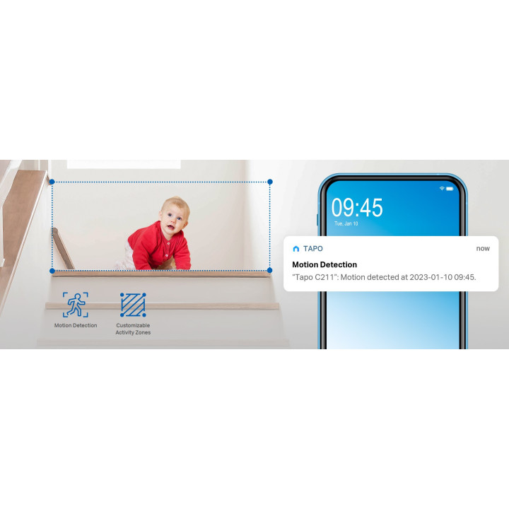 Wi-Fi Pan/Tilt камера за наблюдение TP-Link Tapo C211, 2K QHD, 2.4 GHz, вътрешен монтаж - 8