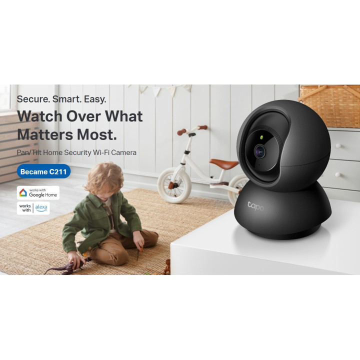 Wi-Fi Pan/Tilt камера за наблюдение TP-Link Tapo C211, 2K QHD, 2.4 GHz, вътрешен монтаж - 11
