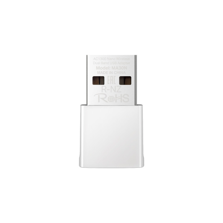Безжичен адаптер Mercusys MA30N, AC1300 2-лентов, USB 2.0 - 1