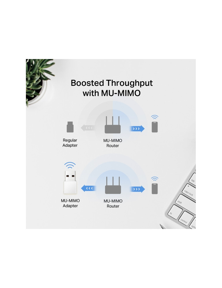 Безжичен адаптер Mercusys MA30N, AC1300 2-лентов, USB 2.0 - 5