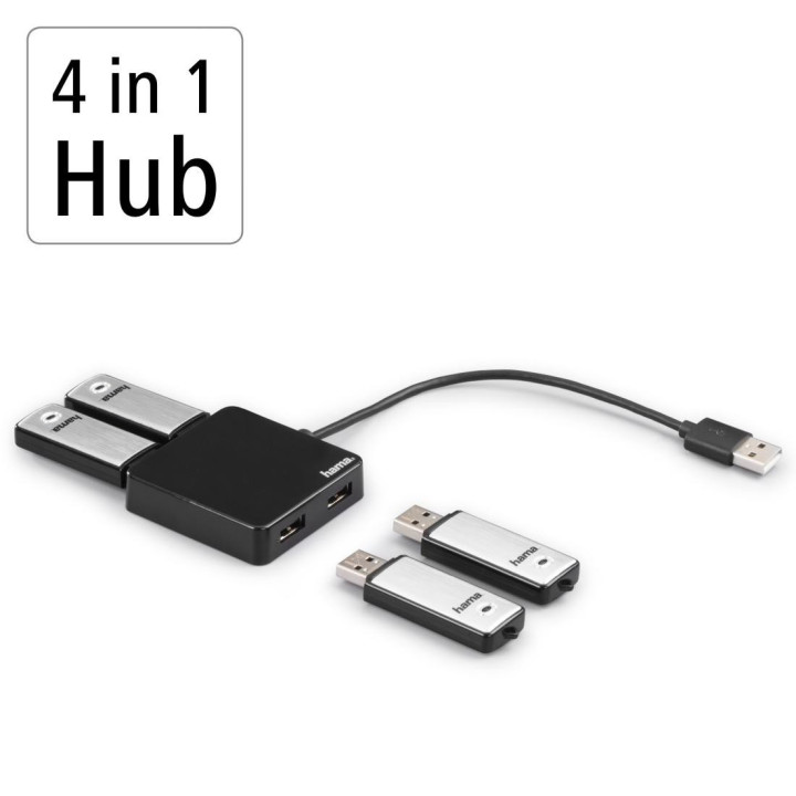 USB хъб HAMA, 4 портов USB 2.0 - HAMA-200121 - 3