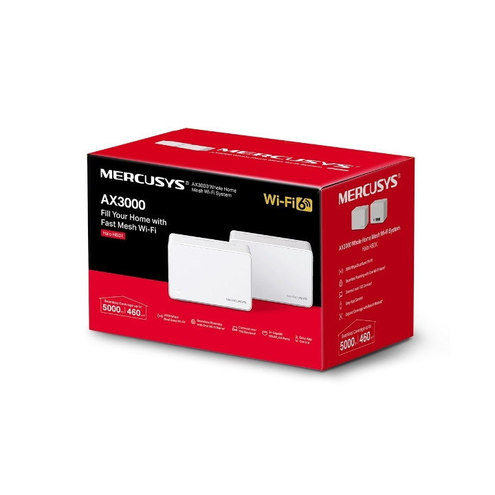 Безжична Wi-Fi Mesh система Mercusys Halo H80X 2-pack, AX3000, Wi-Fi 6 (IEEE 802.11ax/ac/n/a) - 8