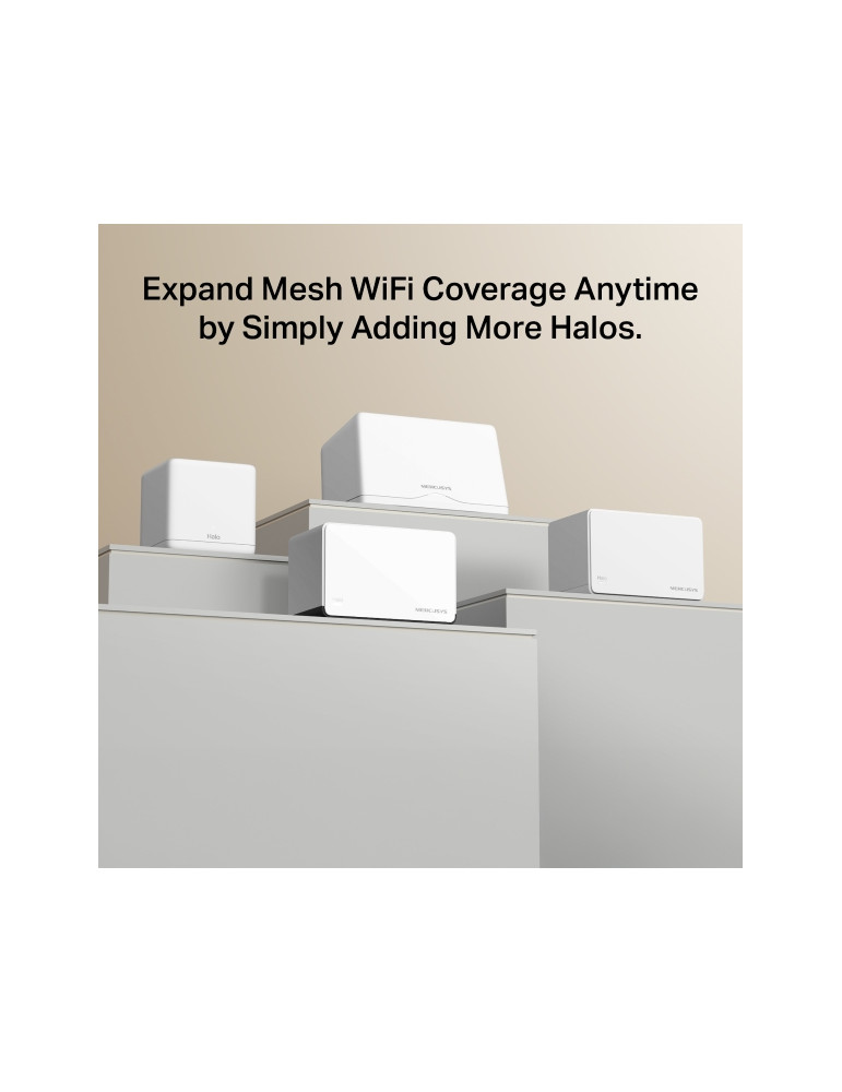 Безжична Wi-Fi 6 Mesh система Mercusys Halo H85X (3-pack), AX3000, 2.4 GHz 574 Mbps, Desktop - 8