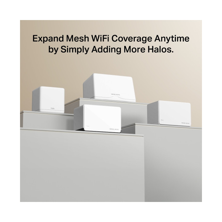Безжична Wi-Fi 6 Mesh система Mercusys Halo H85X (3-pack), AX3000, 2.4 GHz 574 Mbps, Desktop - 8