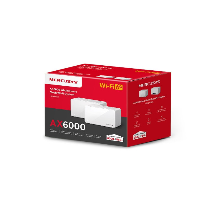Безжична Wi-Fi 6 Mesh система Mercusys Halo H90X (2-pack), AX6000 - 11