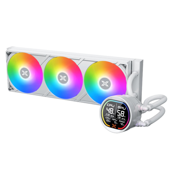 Водно охлаждане за процесор Xigmatek LK Pro 360 Digital Arctic, 360mm, 2.7" LCD дисплей - EN47411 - 2