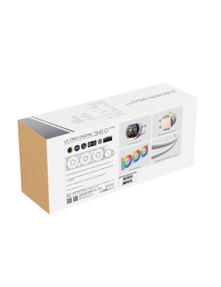 Водно охлаждане за процесор Xigmatek LK Pro 360 Digital Arctic, 360mm, 2.7" LCD дисплей - EN47411 - 9