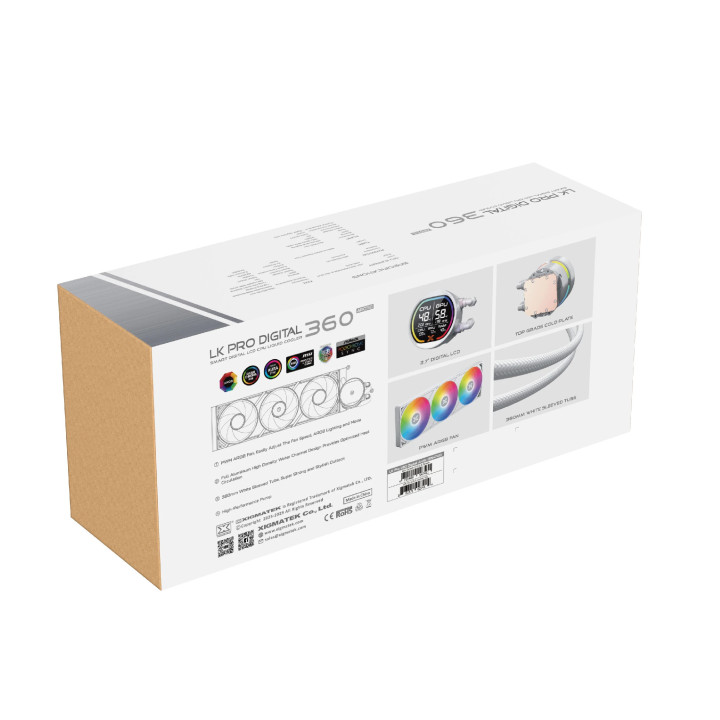 Водно охлаждане за процесор Xigmatek LK Pro 360 Digital Arctic, 360mm, 2.7" LCD дисплей - EN47411 - 9