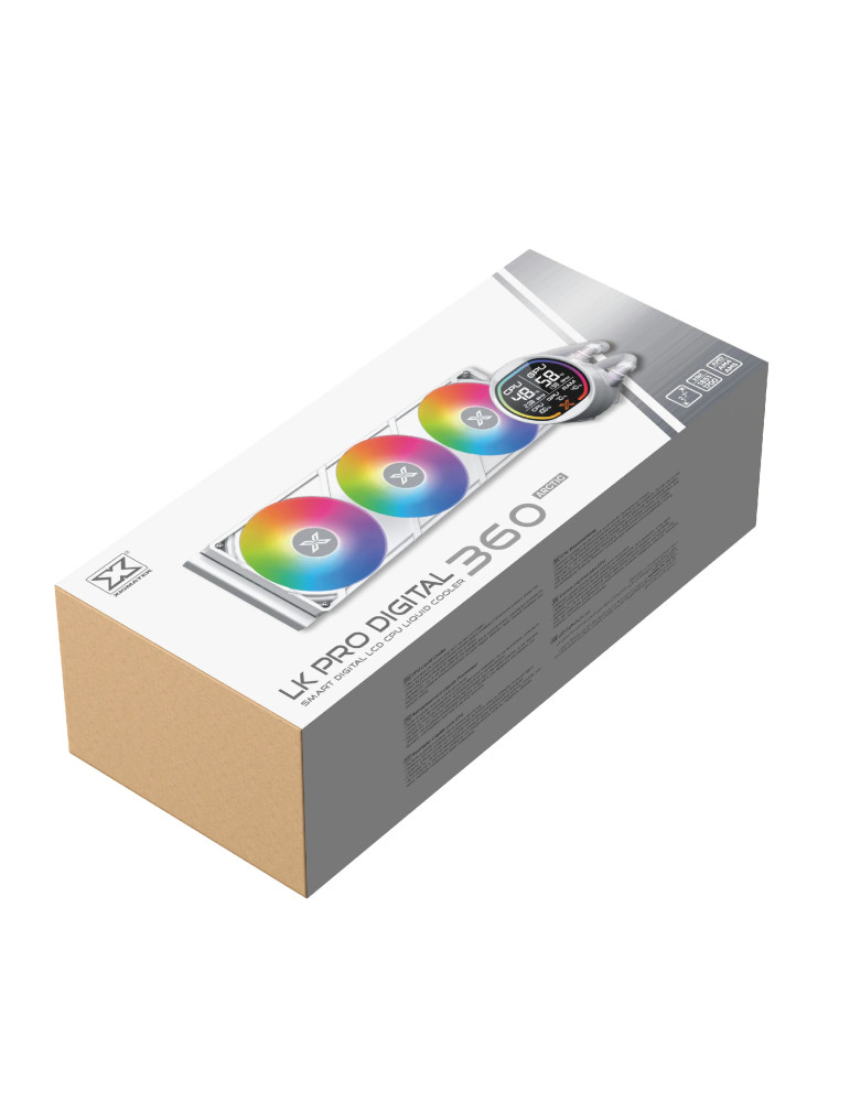 Водно охлаждане за процесор Xigmatek LK Pro 360 Digital Arctic, 360mm, 2.7" LCD дисплей - EN47411 - 11