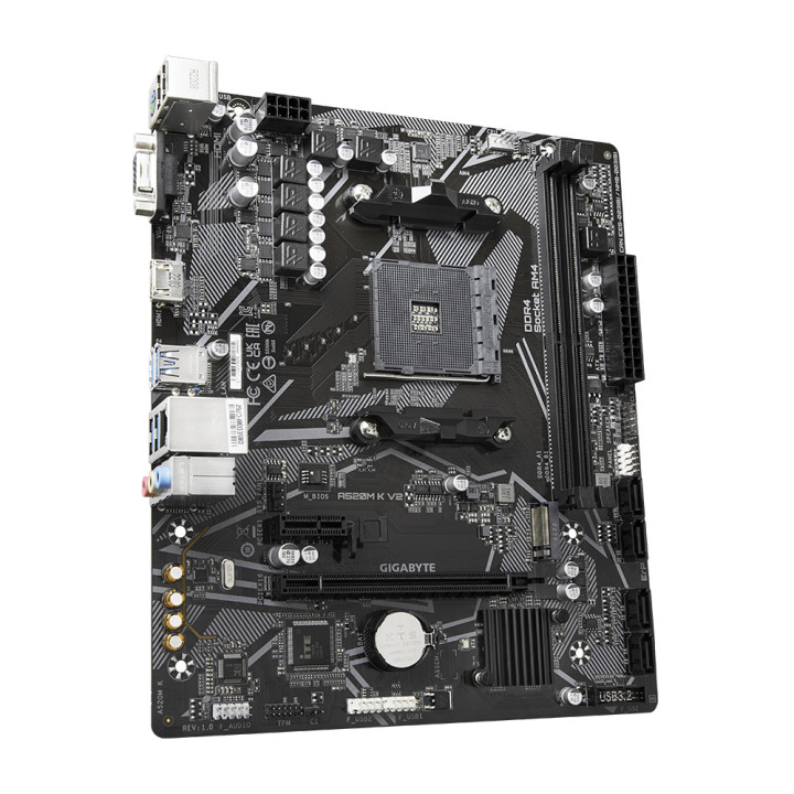Дънна платка Gigabyte A520M K V2, Socket AM4, mATX, 2xDDR4, M.2 NVMe - A520M K V2