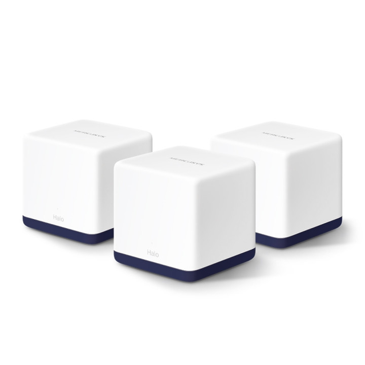 Безжична Wi-Fi Mesh система Mercusys Halo H50G (3-pack), AC1900, 2.4GHz/5GHz, 3× Gigabit LAN порта - 1