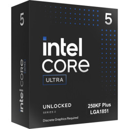 Процесор Intel Core Ultra 5 250KF Plus, 18 ядра, 5.30 GHz, 30MB Cache, LGA1851, 125W - BX80768250KF - 1