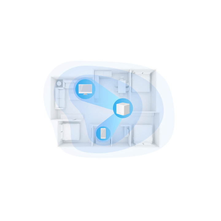 Безжична Wi-Fi 6 Mesh система Mercusys Halo H60X (3-pack), AX1500, 2× Gigabit LAN, вътрешни антени - 7