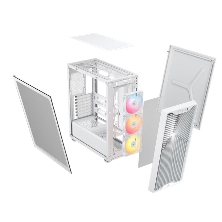 Кутия за компютър Corsair 3200D RS ARGB, Middle Tower, ATX/Micro ATX/Mini ITX, Бял - CC-9011345-WW - 3