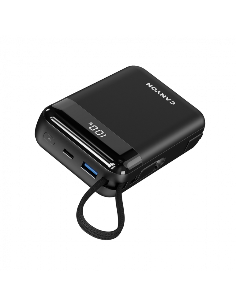 Външна батерия CANYON OnPower 204, 20000mAh, 22.5W бързо зареждане, вградени USB-C/Lightning кабели - CNS-CPB204B - 4