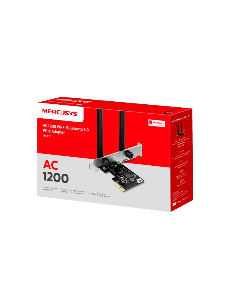 Безжичен PCIe адаптер MERCUSYS MA30E, AC1200, 2.4GHz, 2× антена - 10