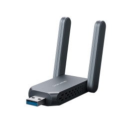 Wi-Fi адаптер Mercusys MA37BEH, USB 3.0, BE6500, 2 външни антени с висок коефициент на усилване - 1