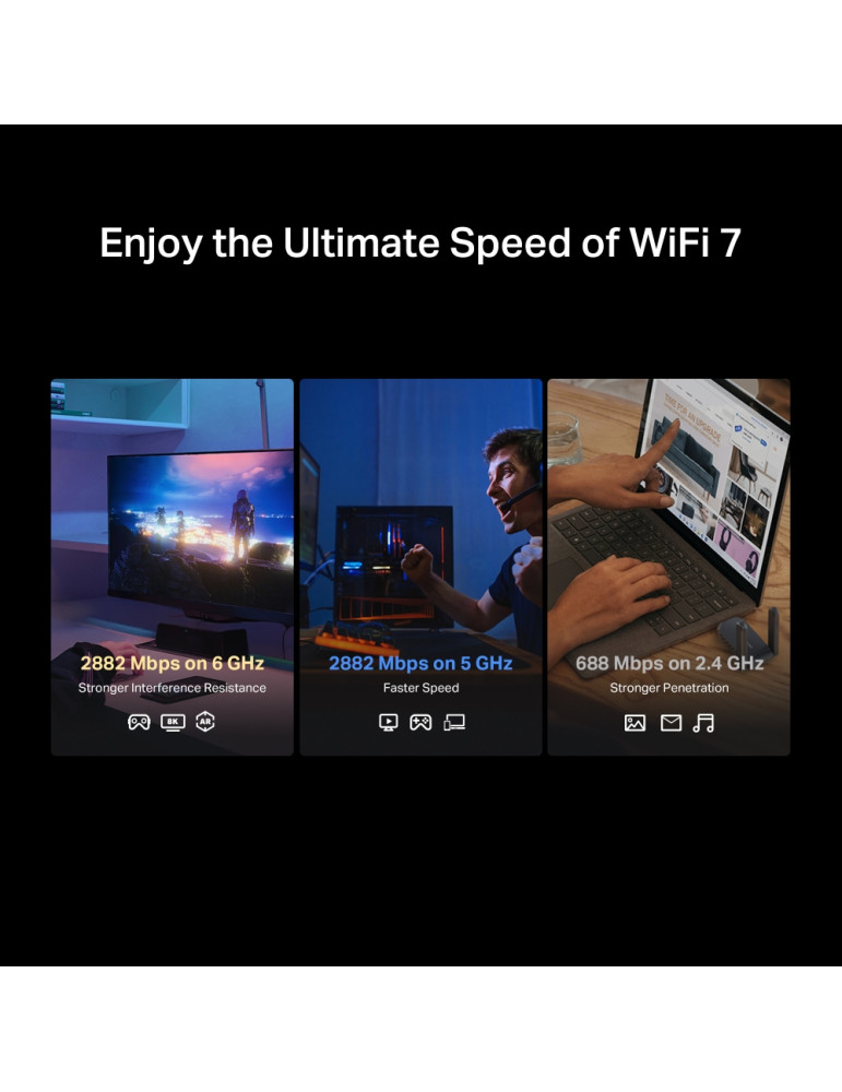 Wi-Fi адаптер Mercusys MA37BEH, USB 3.0, BE6500, 2 външни антени с висок коефициент на усилване - 4