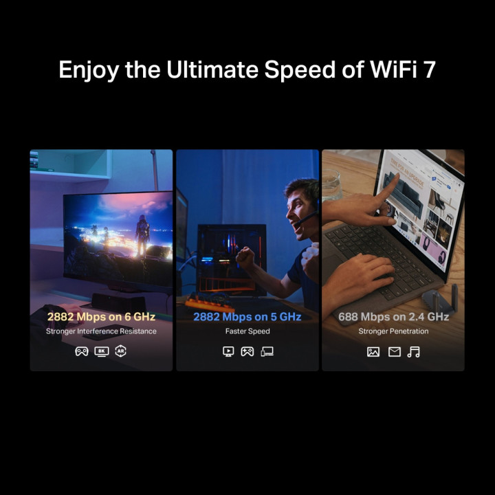Wi-Fi адаптер Mercusys MA37BEH, USB 3.0, BE6500, 2 външни антени с висок коефициент на усилване - 4