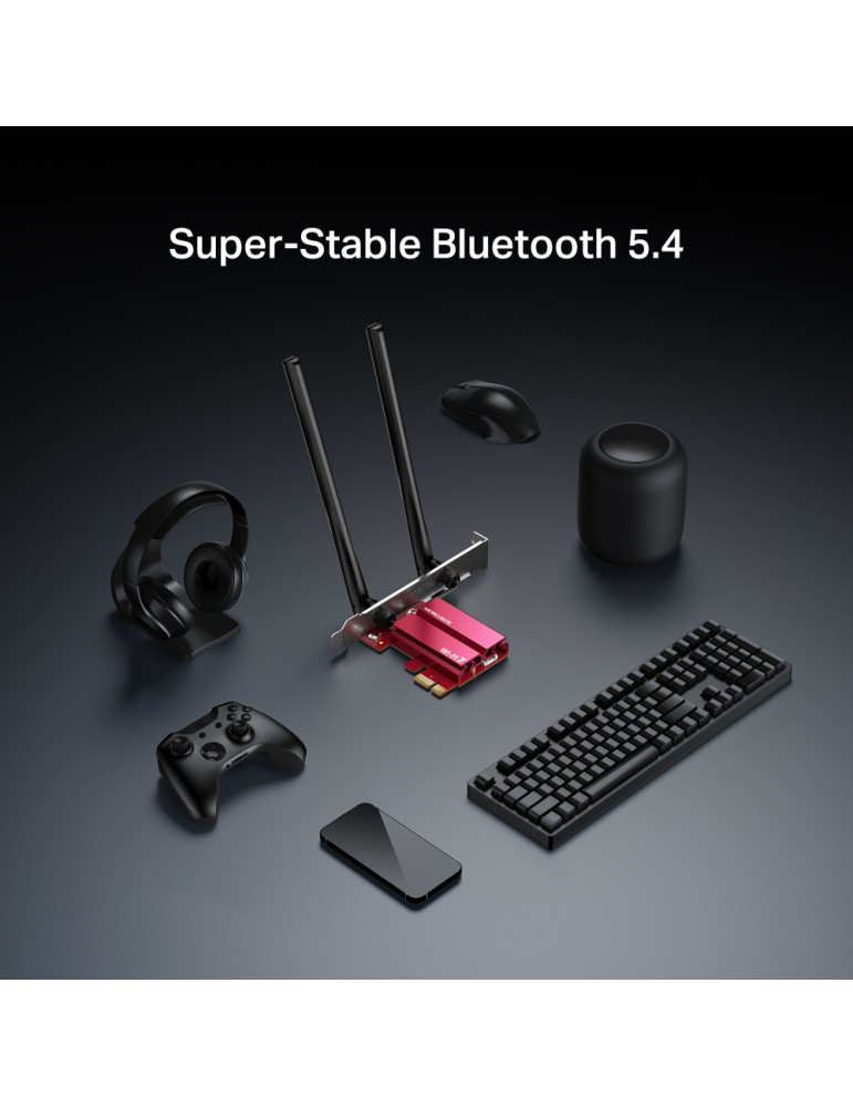 WiFi 7 адаптер Mercusys MA37BE, PCIe, Bluetooth 5.4, BE6500 - 5