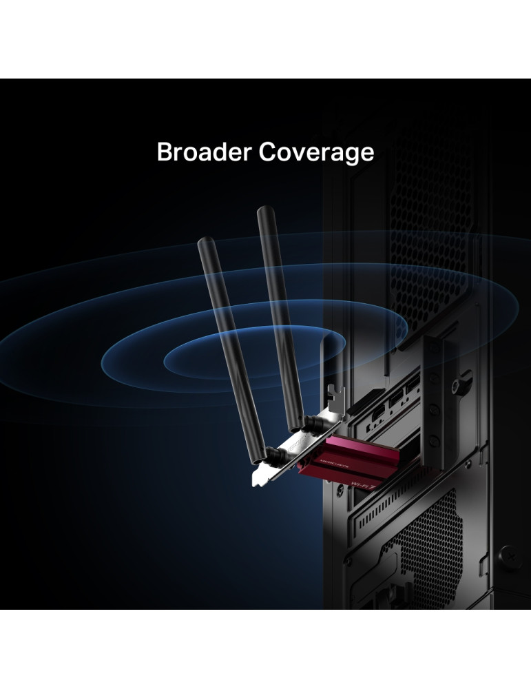 WiFi 7 адаптер Mercusys MA37BE, PCIe, Bluetooth 5.4, BE6500 - 7