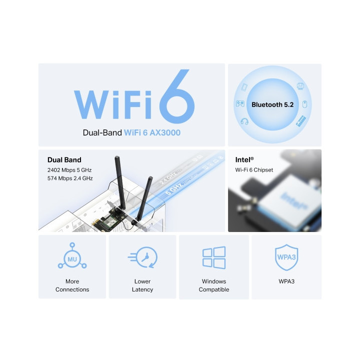 Безжичен адаптер Mercusys MA80XE, Wi-Fi 6 AX3000 - 2