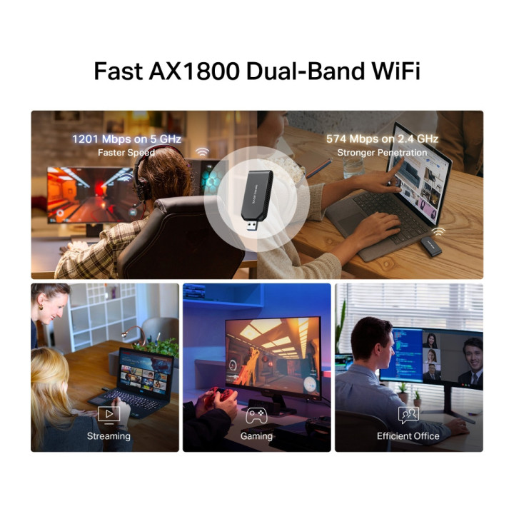Безжичен USB адаптер Mercusys MA70XM, Wi-Fi 6 AX1800 - 4