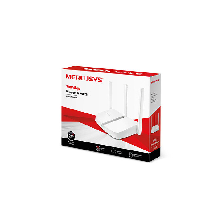 Безжичен рутер Mercusys MW305R, 300Mbps 2.4GHz - 4