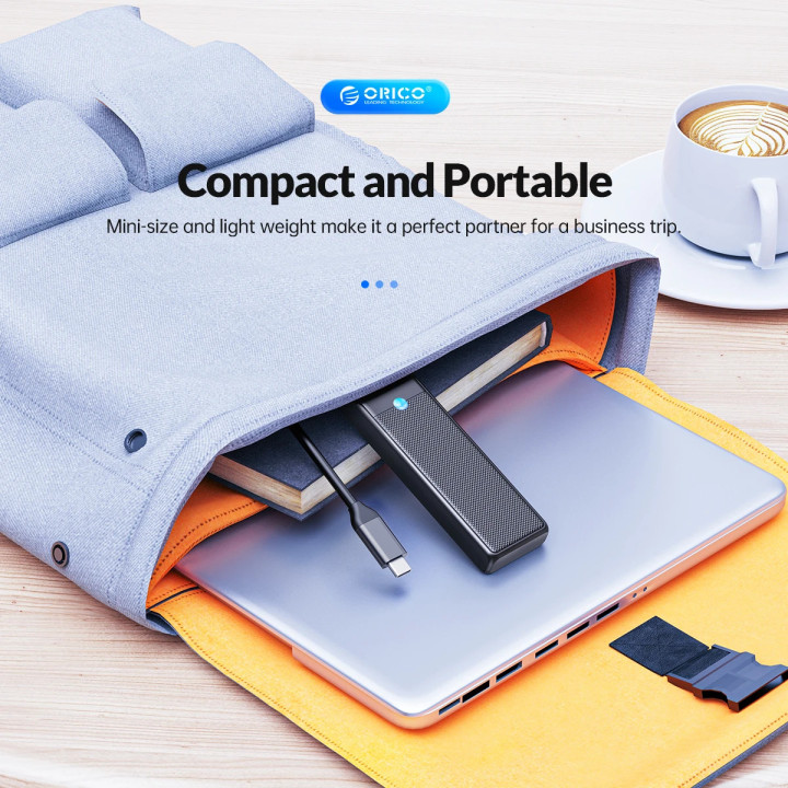 USB хъб Orico PAPW2AC-C3-05-BK, 2x USB 3.0 + 2x USB-C 3.1 - PAPW2AC-C3-05-BK-EP - 7